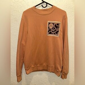 Scotch & Soda Peach- Tan Crewneck Sweater with Graphic Detail